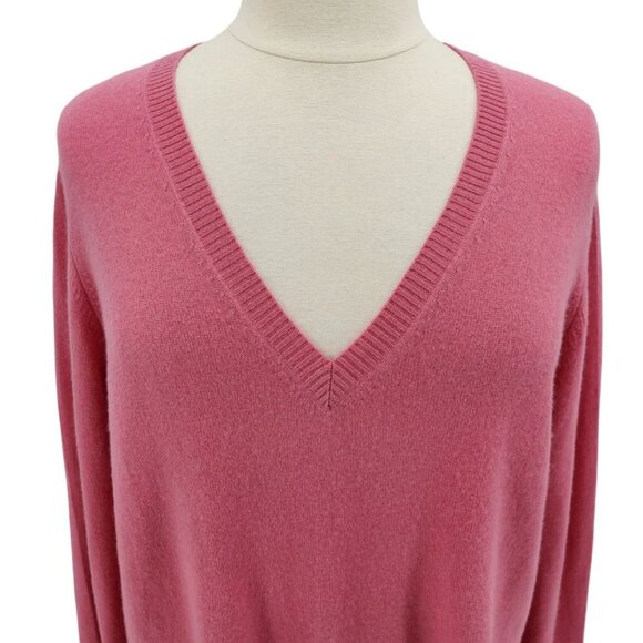 Caslon Womens Plus 3X Sweater Cashmere Pink V-neck Knit Long Sleeve Preppy - Picture 2 of 8